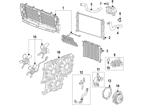 2021 Cadillac Escalade ESV Cooling System, Radiator, Water Pump, Cooling Fan Diagram 3 - Thumbnail