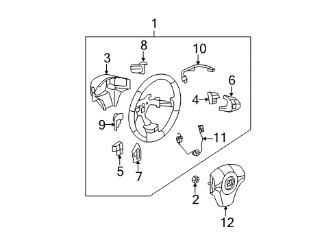 2008 Chevy Malibu Steering Column, Steering Wheel & Trim Diagram 10 - Thumbnail