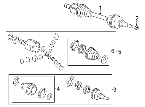 2014 Chevy Spark EV Drive Axles - Front Diagram