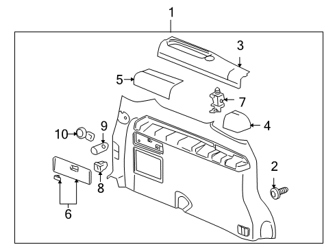 2005 Buick Terraza Interior Trim - Side Panel Diagram 1 - Thumbnail