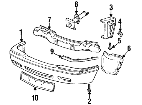 2002 Cadillac Eldorado Front Bumper Diagram