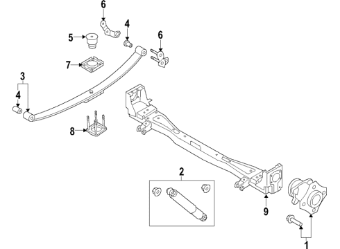 2017 Chevy City Express Rear Suspension, Suspension Components Diagram