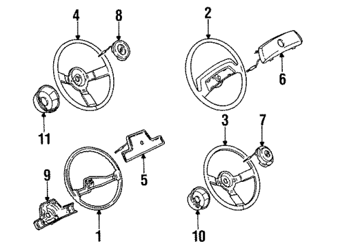 1985 Buick Electra Shroud,Steering Wheel Diagram for 25520997