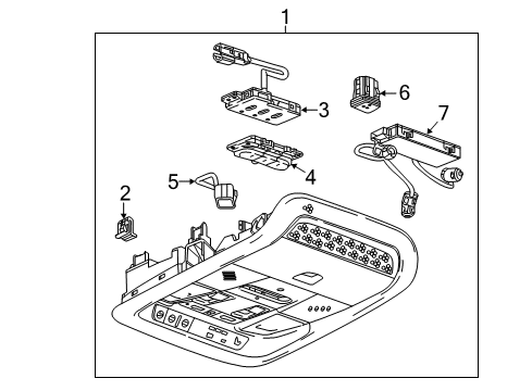 2017 Cadillac XT5 Overhead Console Diagram 1 - Thumbnail