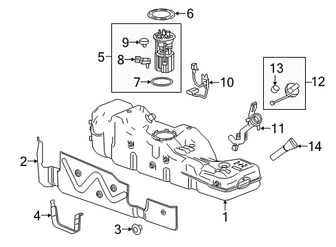 2015 Chevy Colorado Fuel Tank Fuel Pump Module Kit (W/O Fuel Level Sensor) Diagram for 13520385