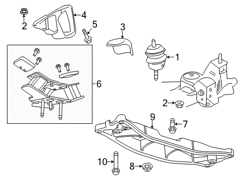 2014 Chevy Caprice Bracket,Engine Mount Diagram for 92253718