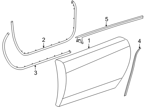 2004 Cadillac XLR Door Assembly, Front Side Diagram for 15224386