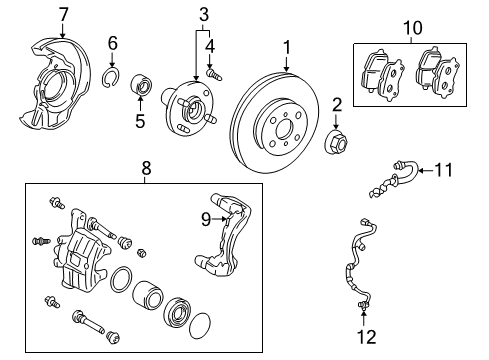 2006 Pontiac Vibe Brake Components, Brakes Diagram 2 - Thumbnail