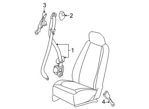 2008 Chevy Cobalt Driver Seat Belt Kit (Buckle Side) *Light Neutral *Neutral Diagram for 89024381