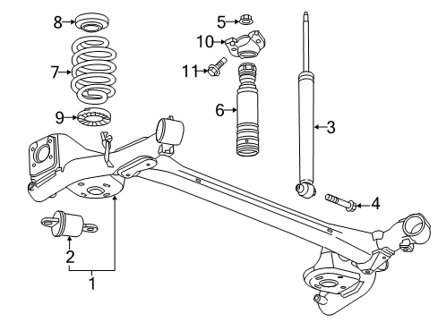 2012 Chevy Sonic Rear Shock Absorber Assembly Diagram for 95077492