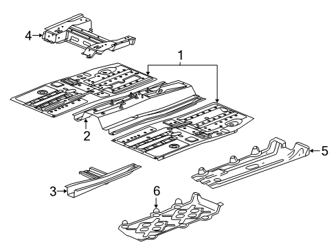 2016 Chevy Spark EV Pillars, Rocker & Floor - Floor & Rails Diagram