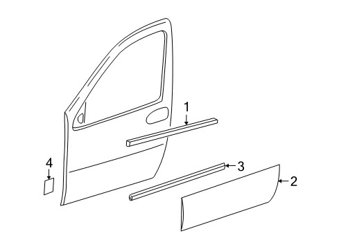 2007 Saturn Relay Molding Assembly, Front Side Door Lower *Black Diagram for 15116184