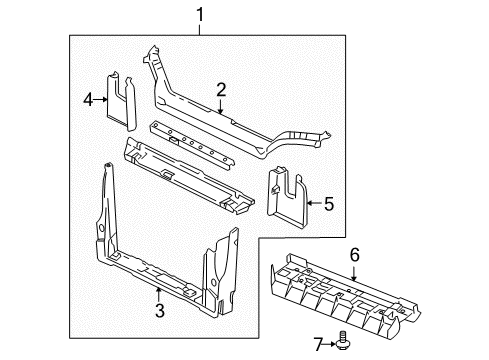 2006 Buick Terraza Radiator Support Diagram