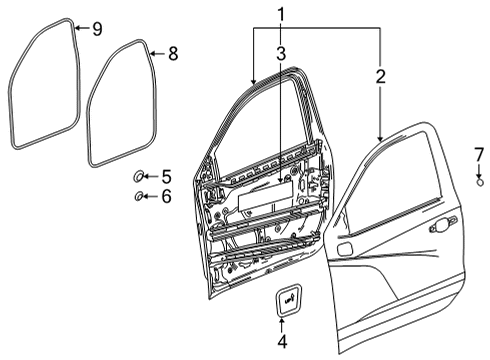 2022 GMC Sierra 2500 HD Door & Components Diagram 2 - Thumbnail