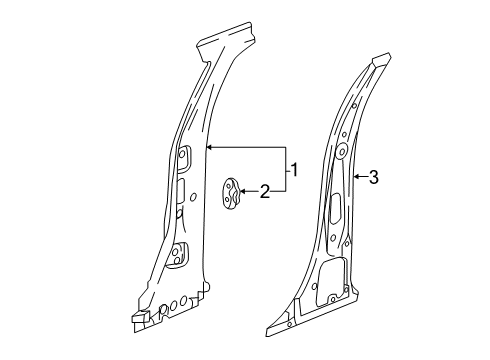 2024 Cadillac XT6 Panel Assembly, Ctr Plr Inr Diagram for 84681238