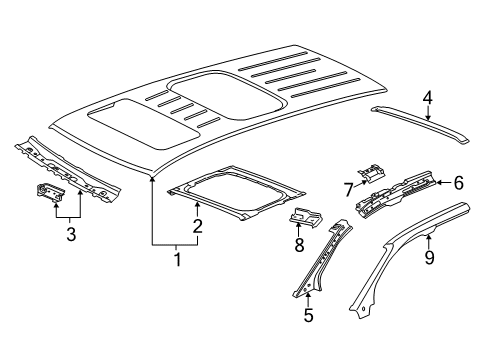 2017 Buick Enclave Roof & Components Diagram 1 - Thumbnail