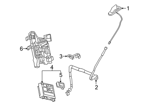 2023 GMC Sierra 3500 HD Communication System Components Diagram