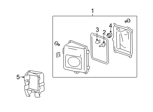 2005 Cadillac SRX Lamp Assembly, Front Turn Signal & Fog (R.H.) Diagram for 15930686