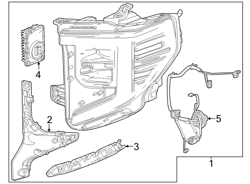 2023 GMC Sierra 1500 HEADLAMP ASM-FRT Diagram for 85604124