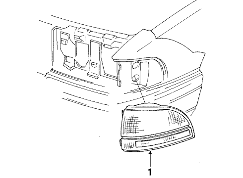 1991 Buick Park Avenue Corner & Side Marker Lamps Diagram