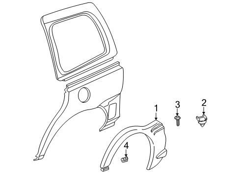 1999 Pontiac Montana Exterior Trim - Side Panel Diagram