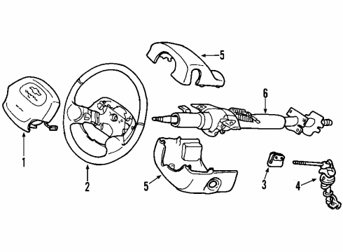 1999 Chevy Tracker Steering Column, Steering Wheel Diagram 2 - Thumbnail