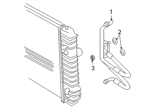 1998 Chevy Cavalier Transmission Oil Cooler Hose Assembly Diagram for 22615813