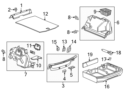 2015 Cadillac ATS Trim Assembly, Rear Compartment Side *Black Diamon Diagram for 23249568