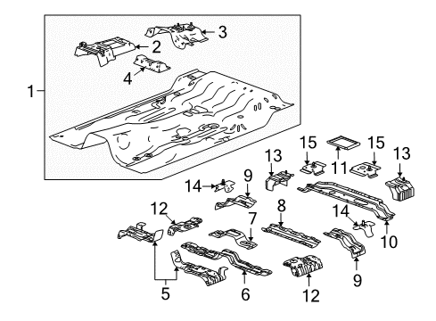 2009 Hummer H3T Reinforcement Assembly, Floor Panel Front Inner (Front Seat Diagram for 94710526