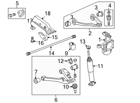 2007 Chevy Silverado 3500 HD Front Suspension, Control Arm Diagram 2 - Thumbnail