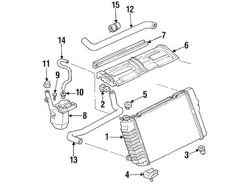 1994 Pontiac Firebird Radiator & Components Diagram 1 - Thumbnail