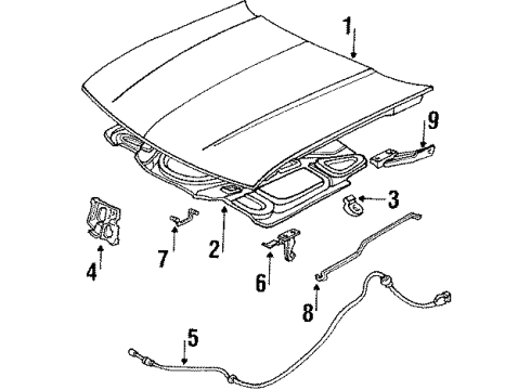 1989 Chevy Corsica Kit, Hood Secondary Latch Diagram for 22579922