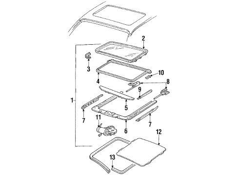 1992 Oldsmobile Toronado Switch Assembly, Sun Roof Diagram for 3526462