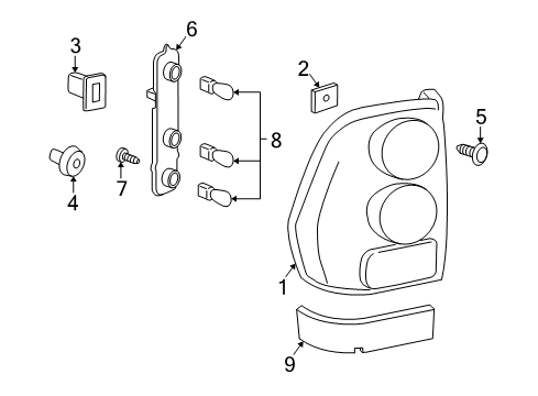 2009 GMC Envoy Combination Lamps Diagram