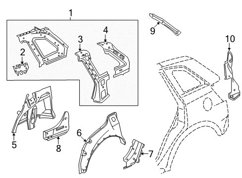 2015 Chevy Captiva Sport Inner Structure - Quarter Panel Diagram