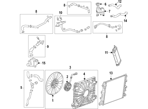 2021 Cadillac CT4 Hose, Therm Bypass Diagram for 12668044