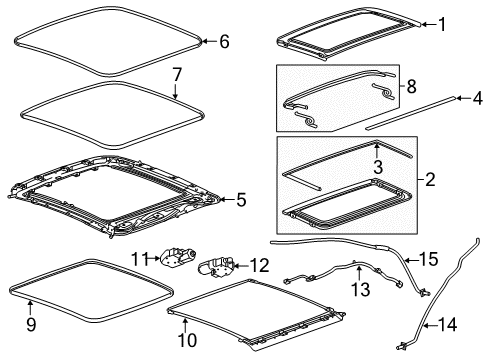 2017 Cadillac CTS Sunroof  Diagram 2 - Thumbnail