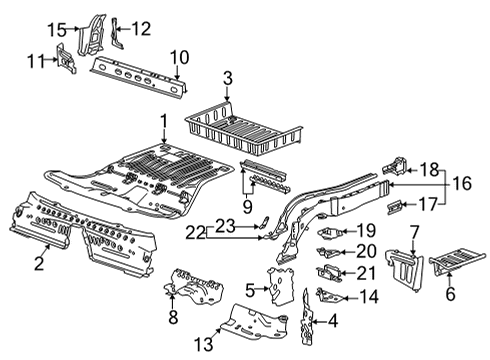 2023 Cadillac CT4 Rail Assembly, R/Cmpt Flr Pnl Diagram for 84783982