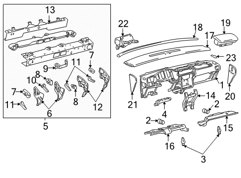 2001 Chevy Venture Cluster & Switches, Instrument Panel Diagram 1 - Thumbnail