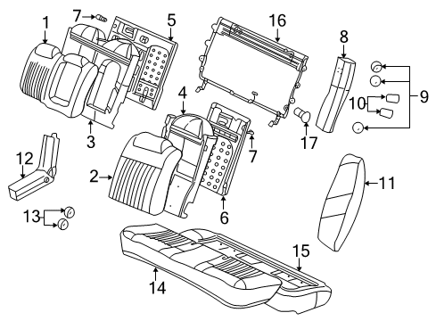 2003 Chevy Impala Armrest Asm,Rear Seat *Light Neutral Diagram for 12458691