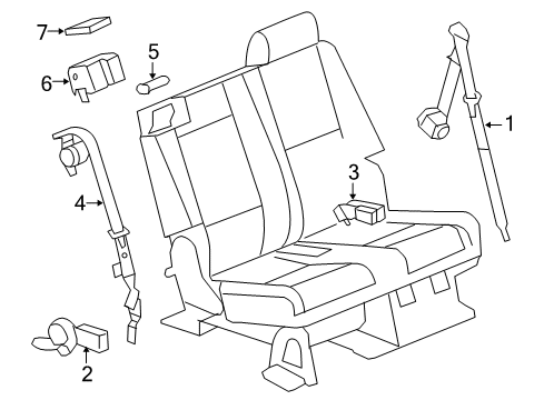 2009 Cadillac Escalade Seat Belt Diagram 8 - Thumbnail