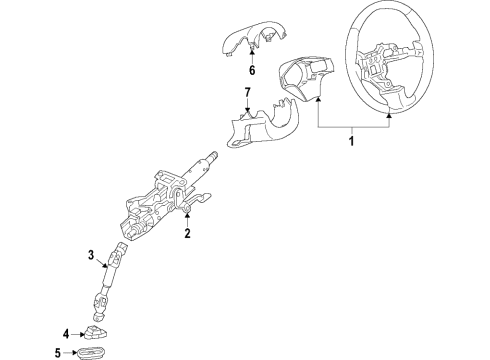 2019 Chevy Cruze Steering Wheel Assembly *Black Diagram for 42708895