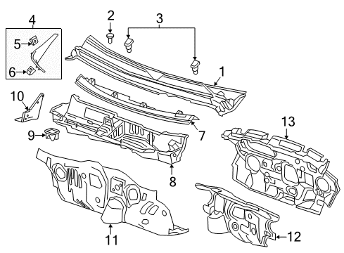 2019 Chevy Traverse Cowl Diagram