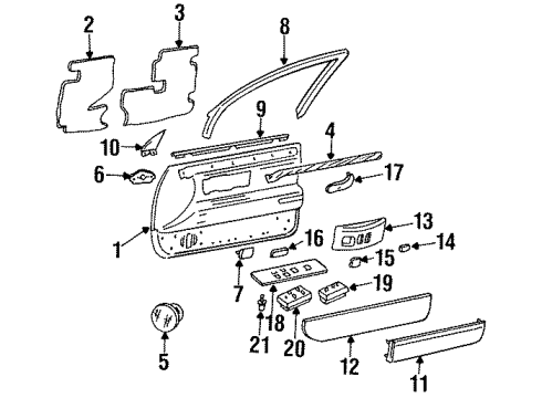 1994 Cadillac DeVille Door & Components, Electrical Diagram 1 - Thumbnail