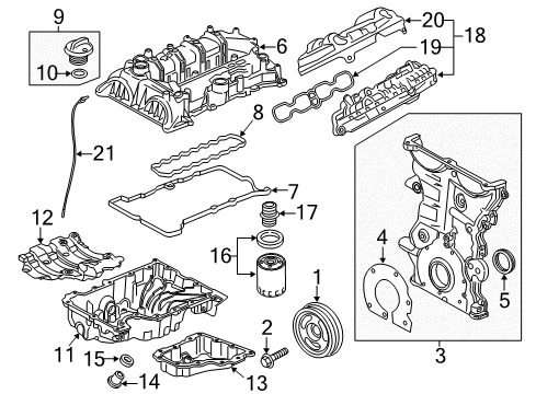 2019 Chevy Malibu COVER ASM,ENG FRT (W/ CR/SHF FRT OIL SEAL) Diagram for 25203953