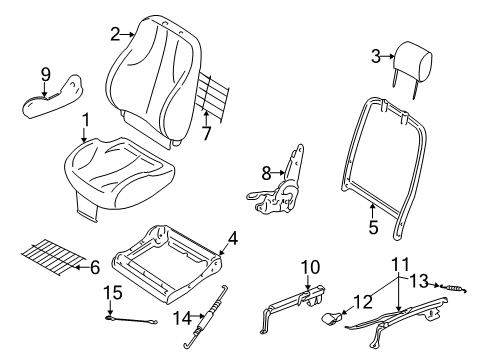 2005 Chevy Cavalier Cover,Passenger Seat Reclining Finish *Graphite Diagram for 12525386