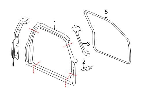 2013 GMC Sierra 2500 HD Weatherstrip Assembly, Front & Rear Side Door Diagram for 22766379