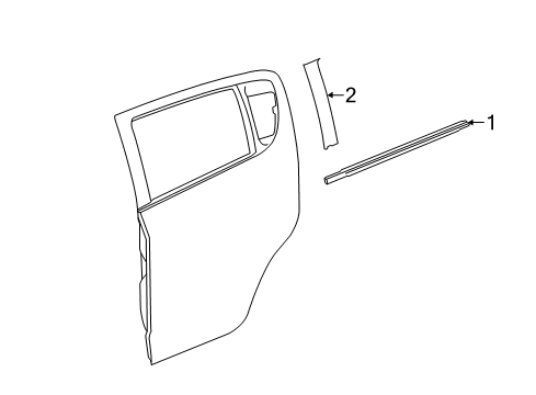 2013 Chevy Spark Exterior Trim - Rear Door Diagram