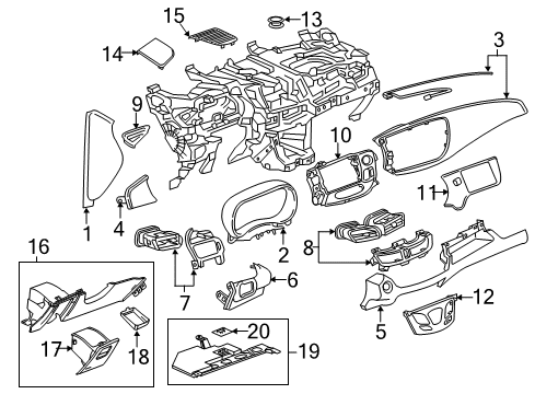 2019 Buick Envision Plate Assembly, Instrument Panel Cluster Trim *Black Diagram for 23271372