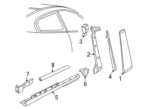 2005 Pontiac GTO Weatherstrip, Rocker Panel Diagram for 92115954